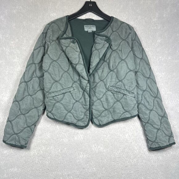 Marrakech Jackets & Blazers - Anthropologie Marrakech Quilted Jacket Women Small Green Pheobe Asymmetrical